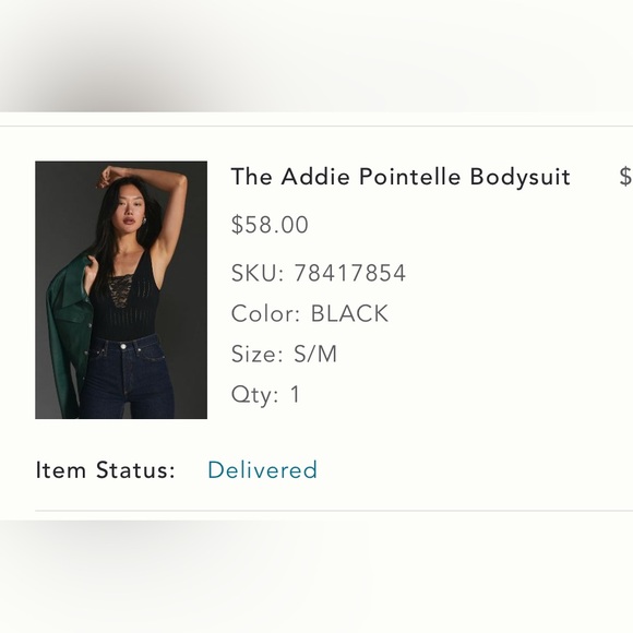 Addie Pointelle BodySuit NWOT - Picture 6 of 6